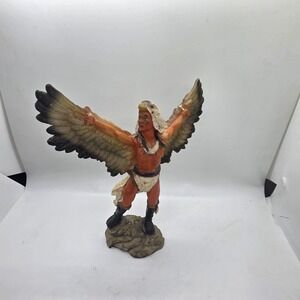 VTG Eagle Dancer Spirit Shaman Figurine Native American Resin Statue 9.5x9